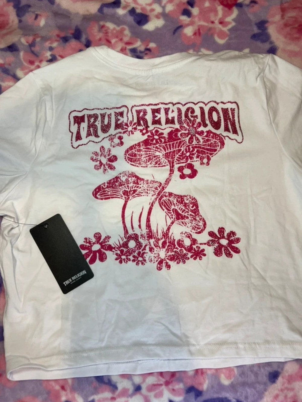 True Religion White Mushroom Graphic Tee NWT XL